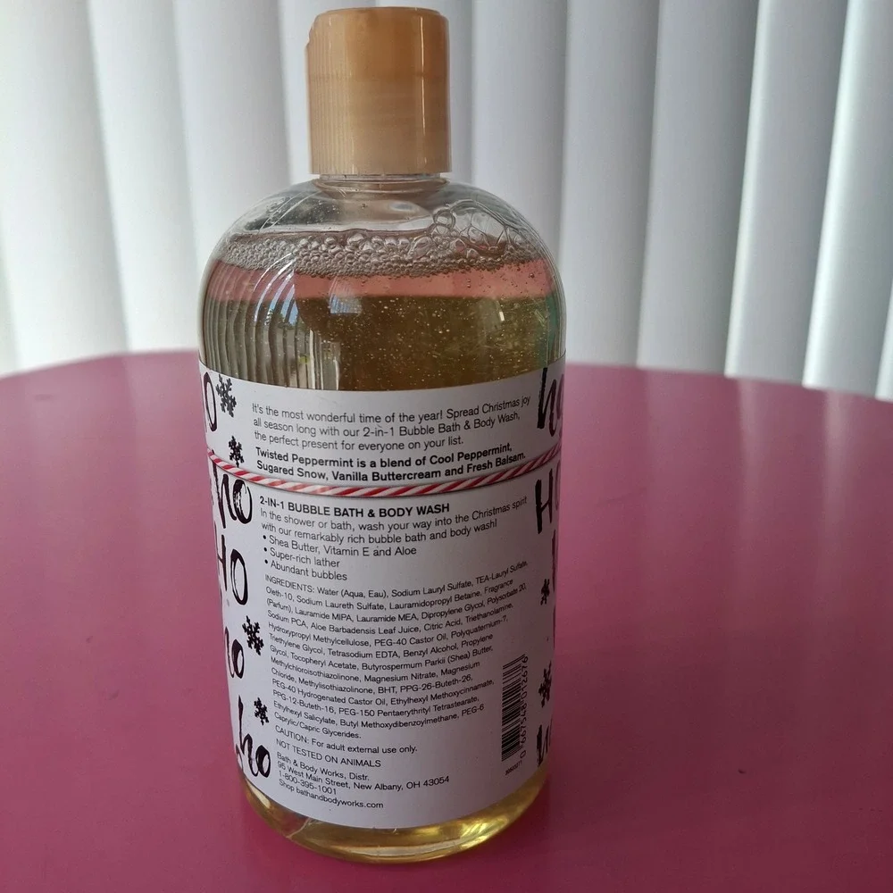 Bath & Body Works TWISTED PEPPERMINT 2-in-1 Bubble Bath & Body Wash 16 fl oz